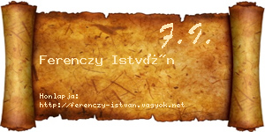 Ferenczy István névjegykártya