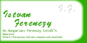 istvan ferenczy business card